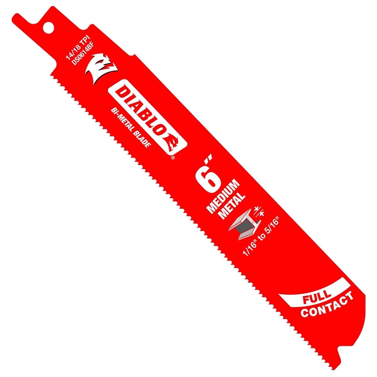 Diablo DS0614BF25 Reciprocating Saw Blade Applicable Materials Medium Metal 1 in W 6 in L 25PK