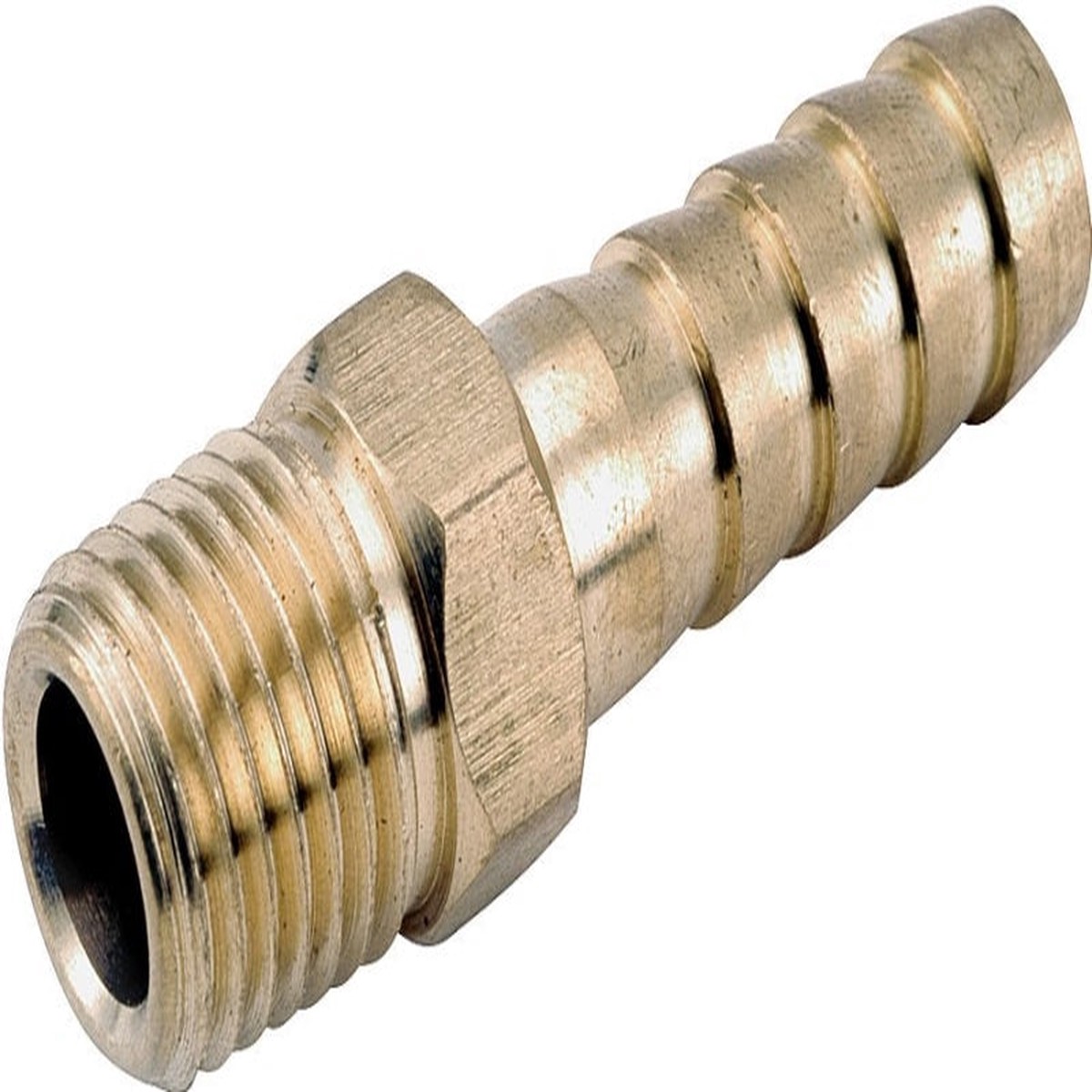 Anderson Metals 757001-0302 Hose Adapter 316 x 18 in Barb x MPT Brass Pack of 5