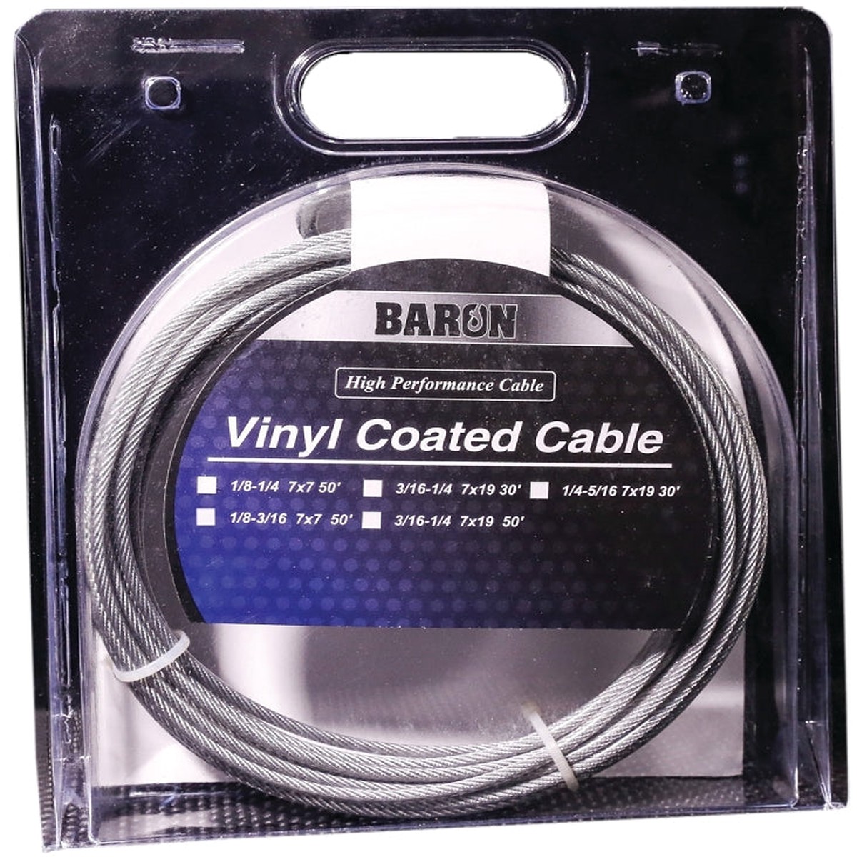 Baron 5021550215 Aircraft Cable 18 to 316 in Dia 100 ft L 340 lb Working Load Galvanized Steel