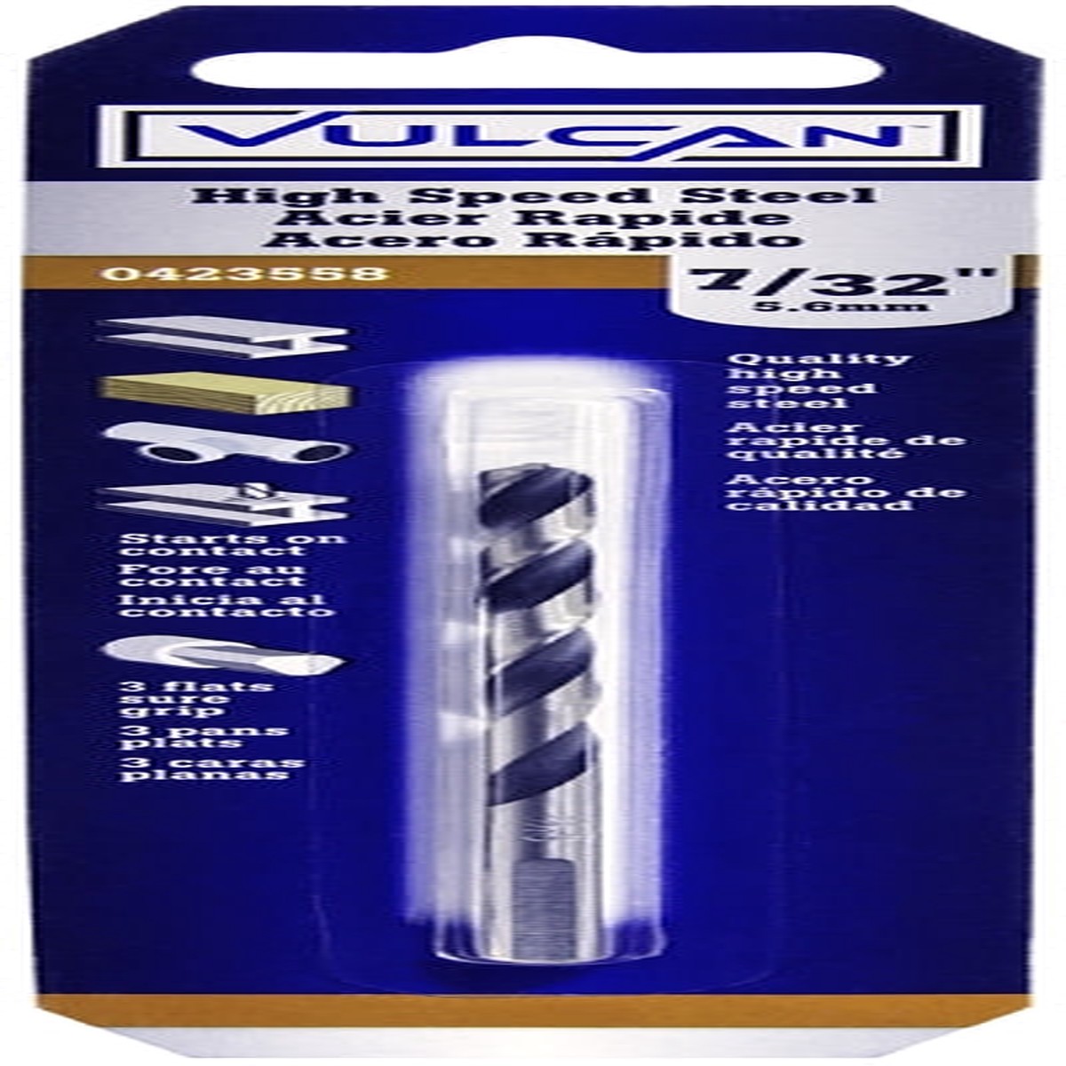Vulcan 231241OR Jobber Drill Bit 732 in Dia 3-34 in OAL 3-Flat Shank