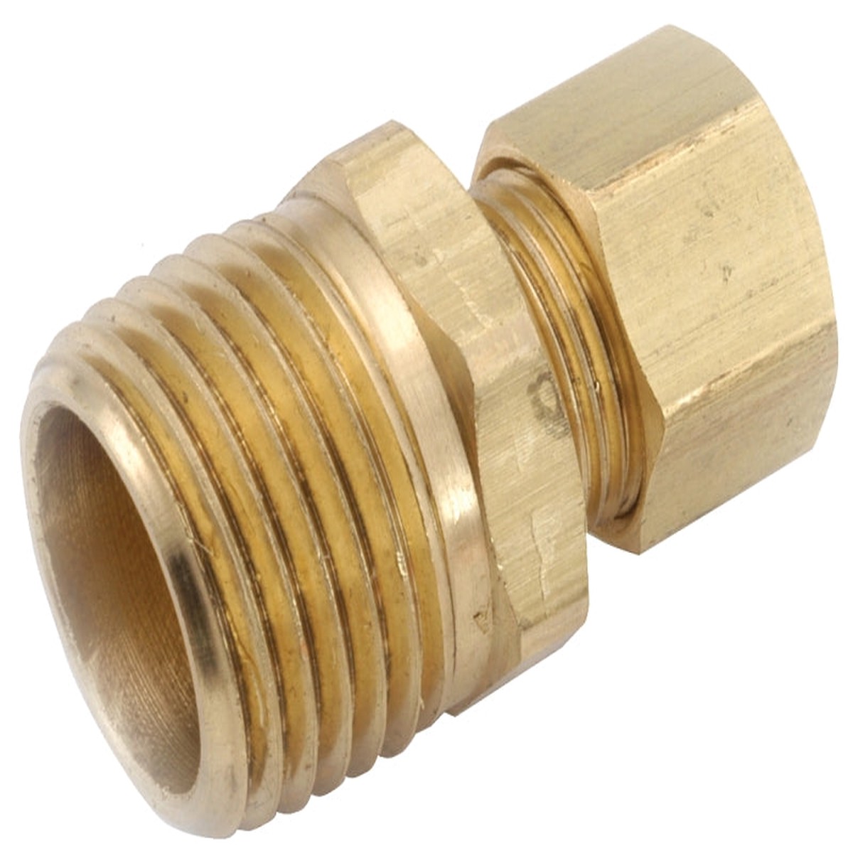 Anderson Metals 750068-0504 Pipe Connector 516 x 14 in Compression x Male Brass 300 psi Pressure Pack of 10