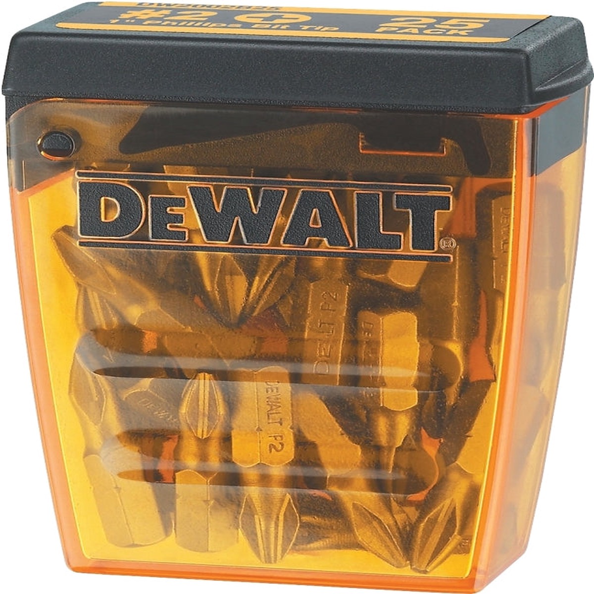 DEWALT DWAF2002B25 Insert Bit Tip 2 Drive Phillips Drive 14 in Shank Hex Shank 1 in L Tool Steel