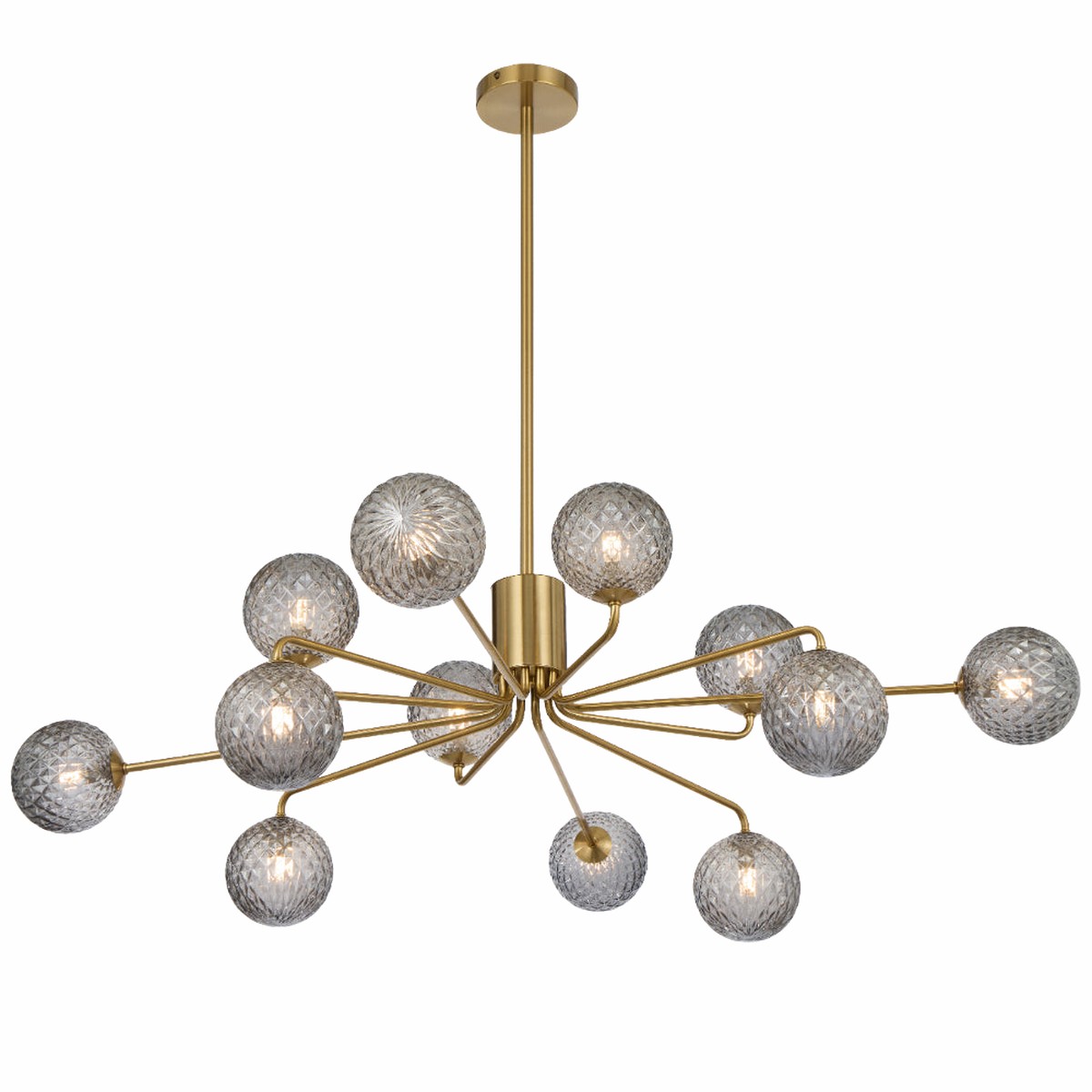 Telbix Felton 12 Light Pendant Antique Gold Smoke Tear