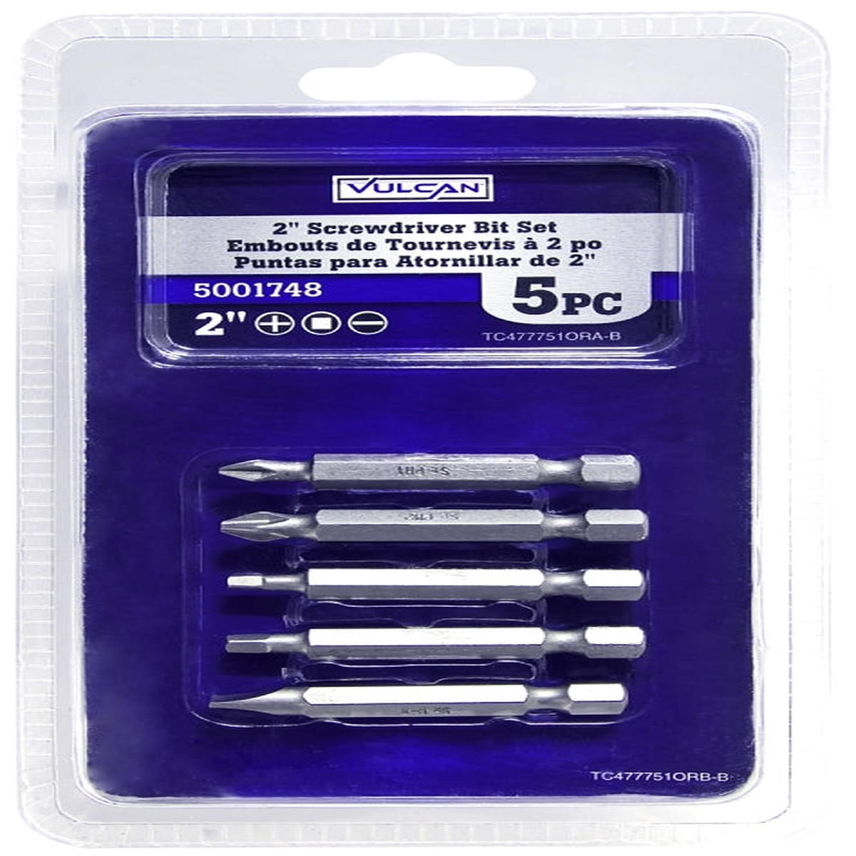 Vulcan 477751OR Screwdriver Bit Set 5-Piece Satin