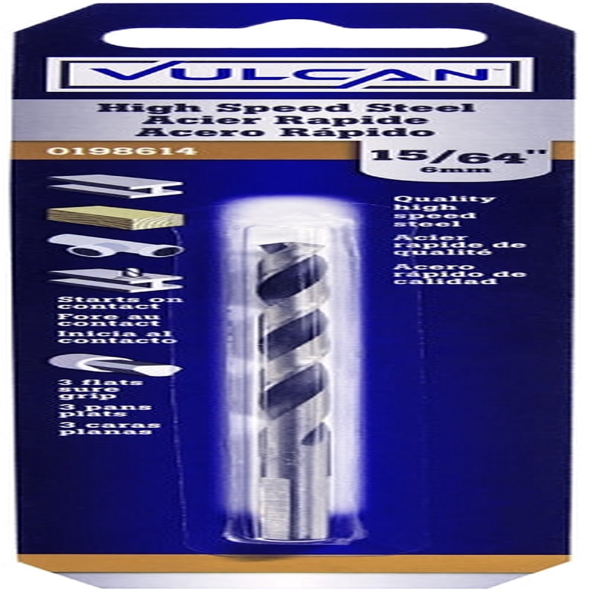 Vulcan 231321OR Jobber Drill Bit 1564 in Dia 3-78 in OAL 3-Flat Shank