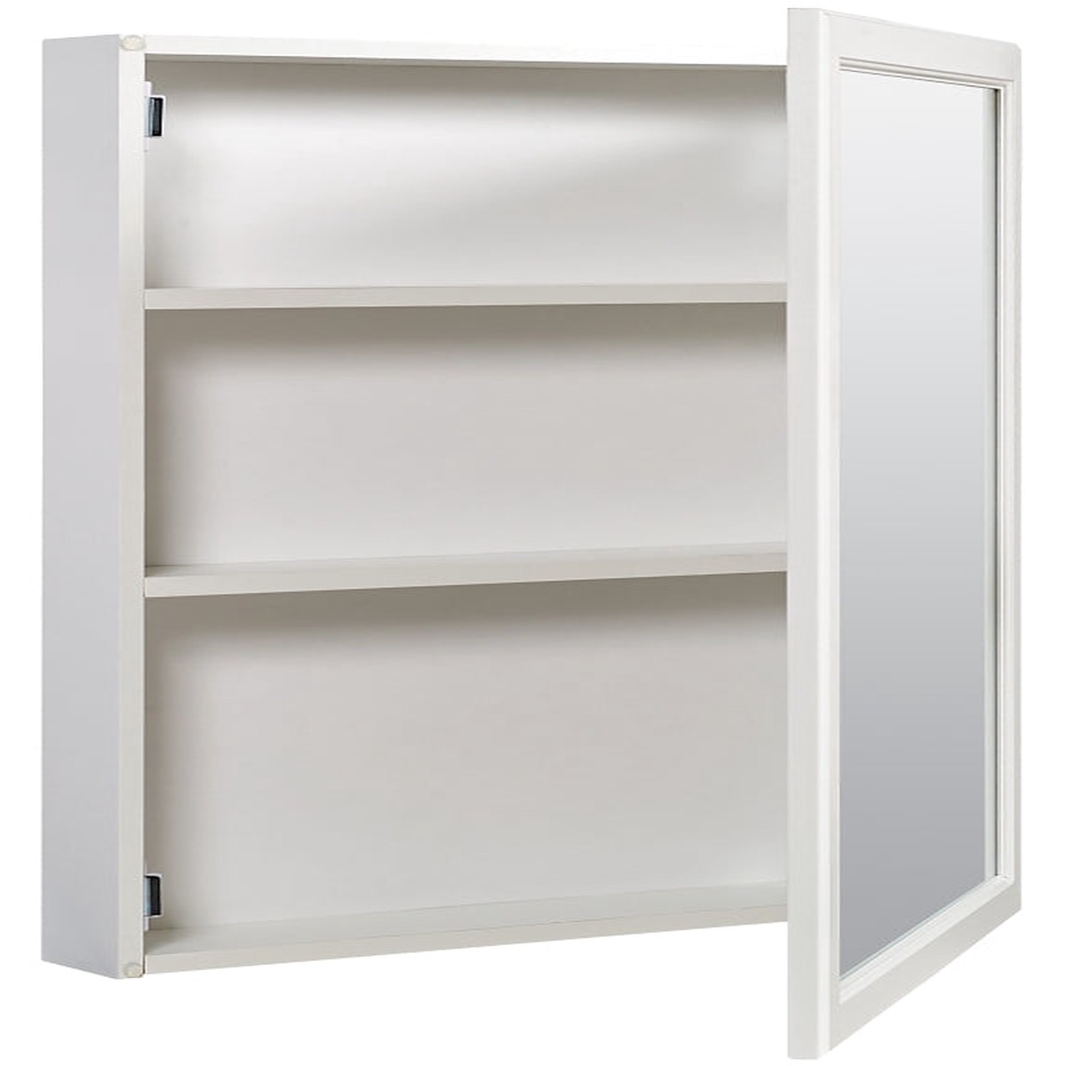 Zenna Home WRW2025 Medicine Cabinet 20 in OAW 4 in OAD 25 in OAH Wood White 2-Shelf