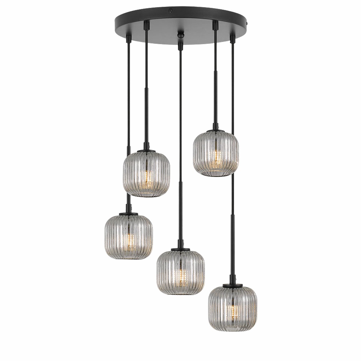 Telbix Bobo 5 Pendant Black Smoke
