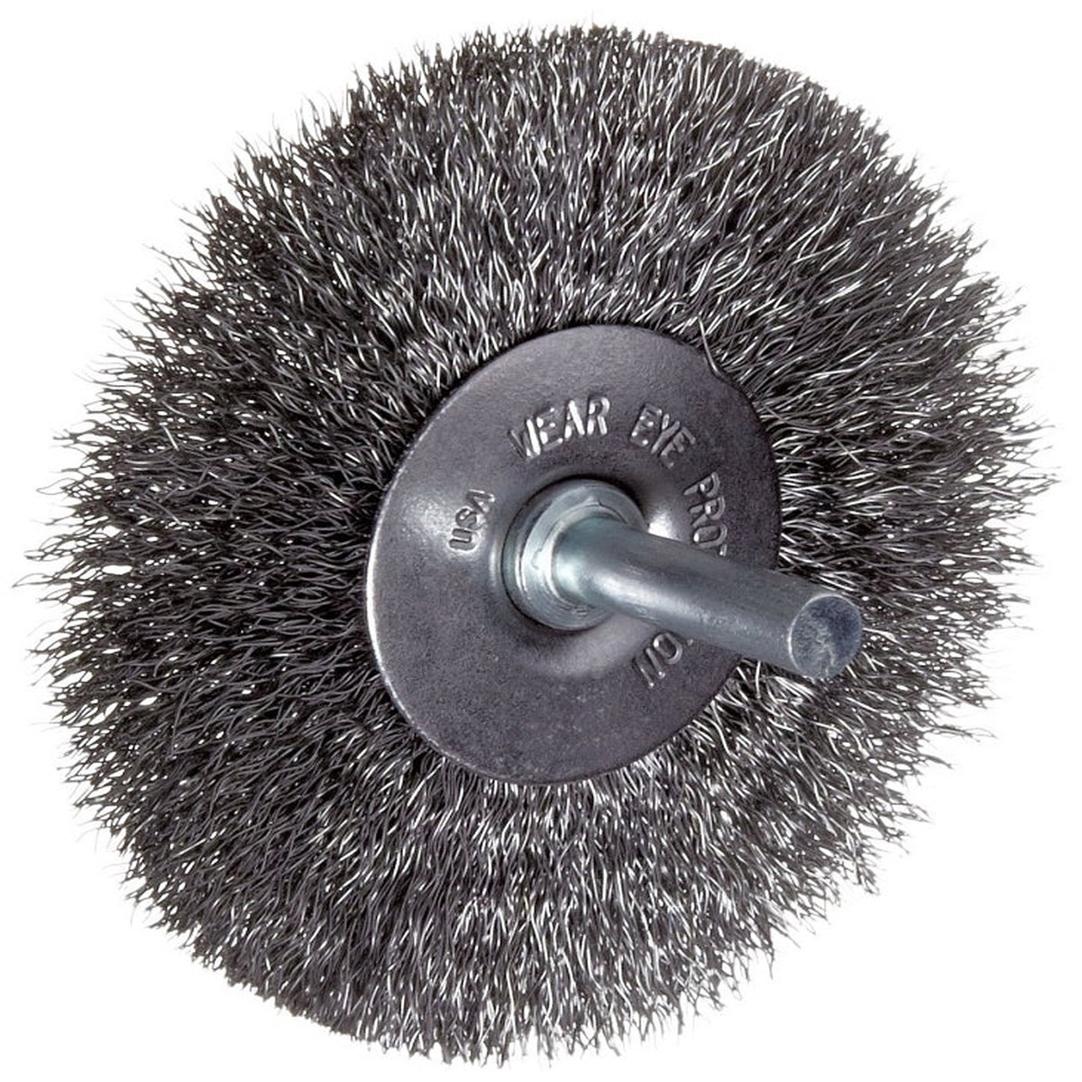 Weiler 36011 Wire Wheel Brush 3 in Dia 14 in ArborShank Crimped Bristle 0014 in Dia Bristle