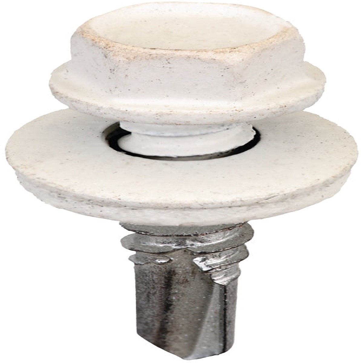 Acorn International SW-MM141W250 Screw 14 Thread Hex Drive Steel Powder-Coated White 250BAG