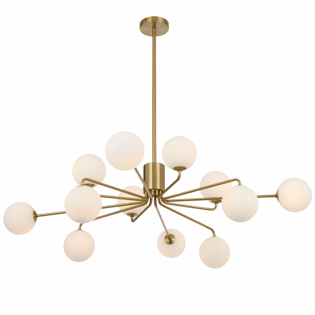 Telbix Felton 12 Light Pendant Antique Gold Opal Matt