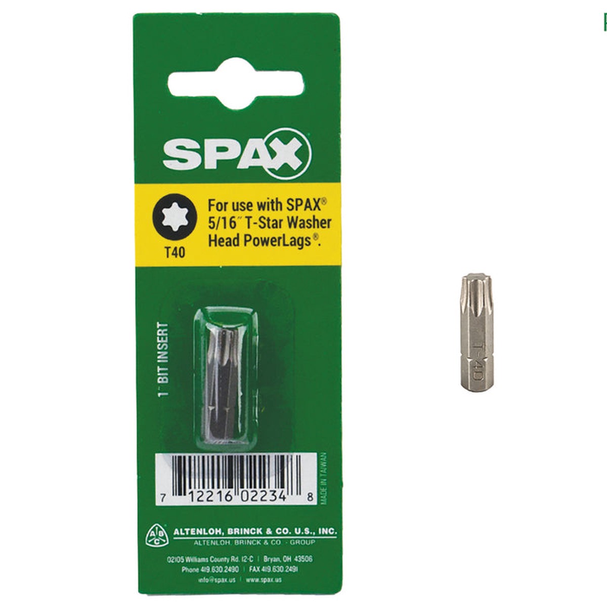 SPAX T-Star Washer T40 X 1 in L Driver Bit Steel 1 pc Pack of 10
