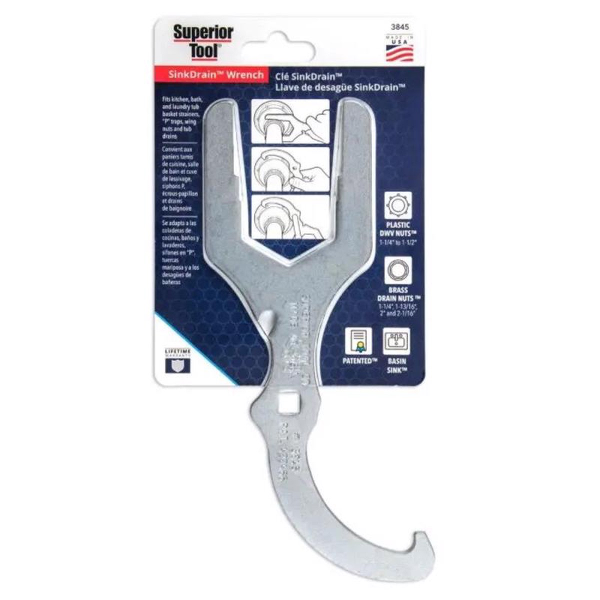 Superior Tool Drain Wrench 5-14 in L