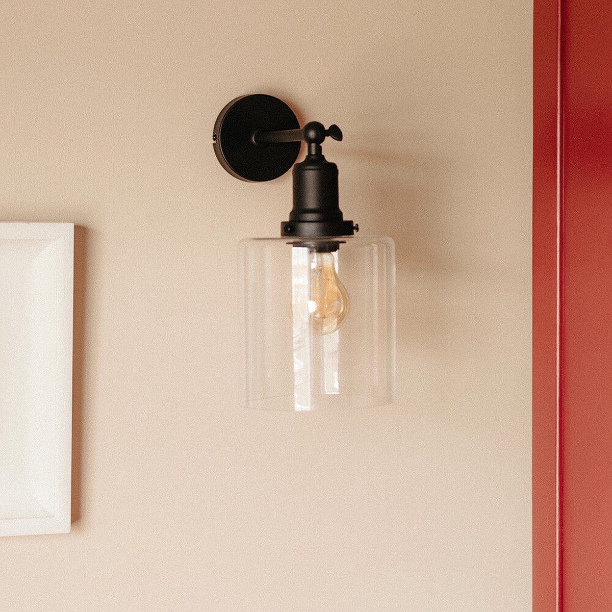 Black Steel Hoxton Cylinder Wall Light