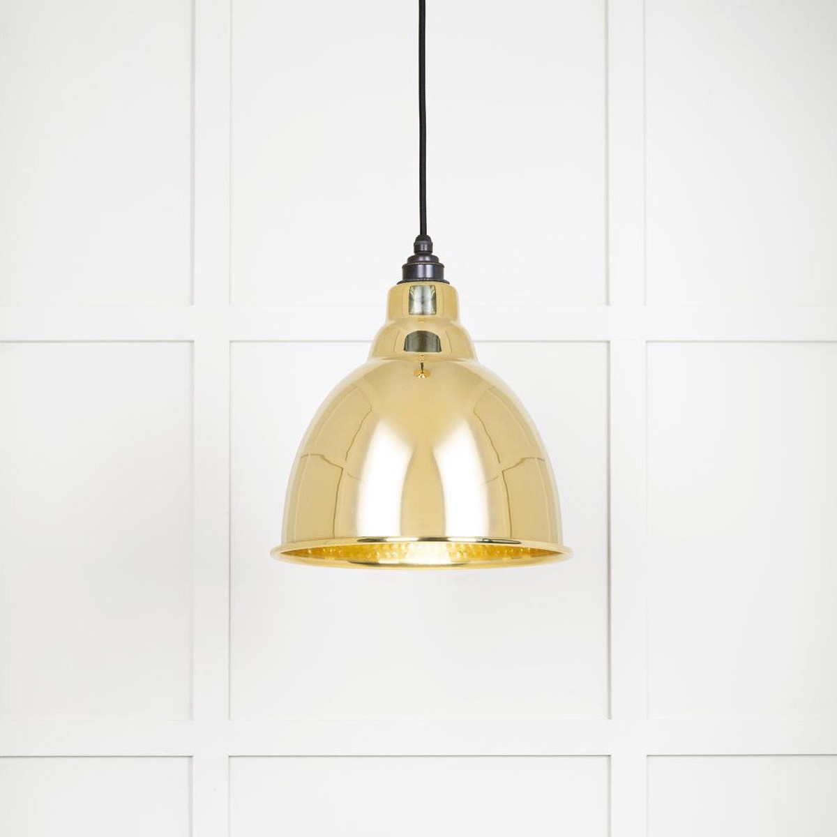 Hammered Polished Brass Brindley Pendant Light